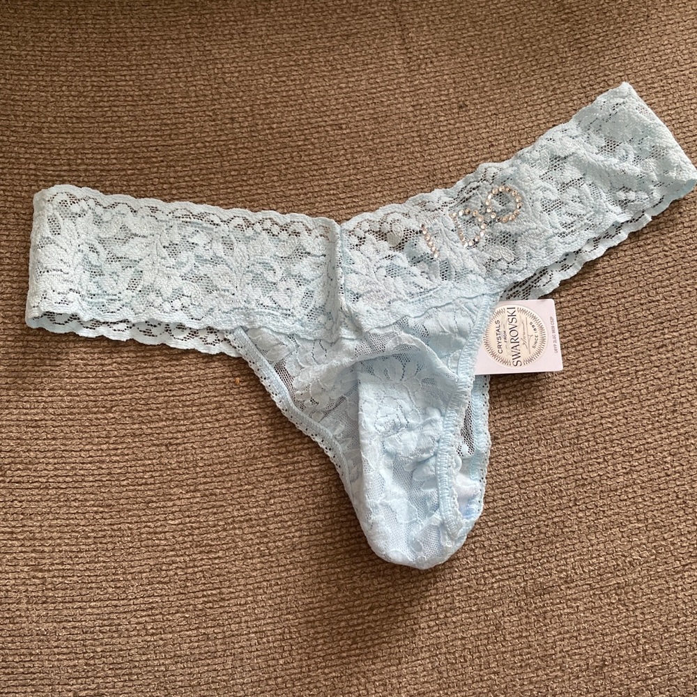 Hanky Panky “I DO” thong. Blue. NWT. Comes w box